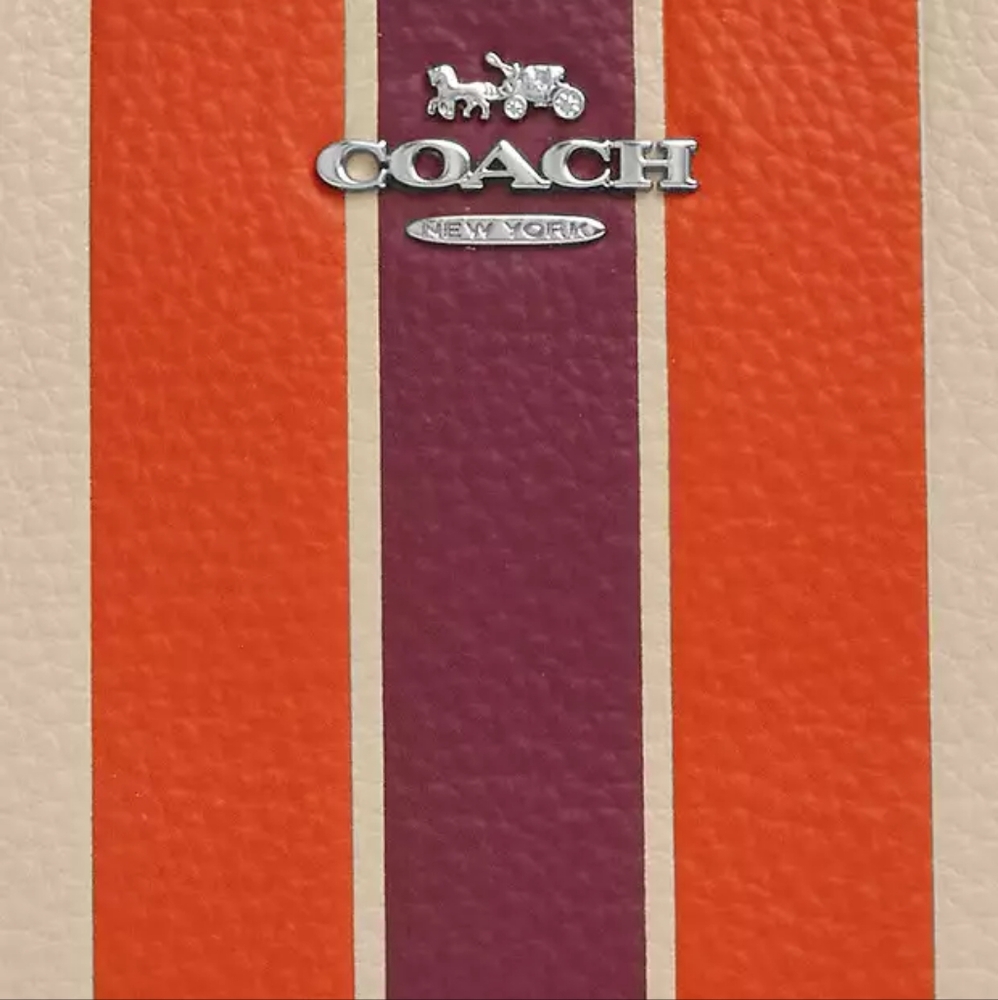 Coach Corner zip Wristlet with Stripe. - Picture 3 of 6